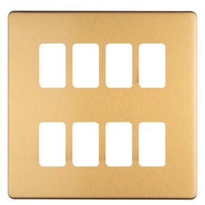 8 Gang Grid Flat Concealed Plate