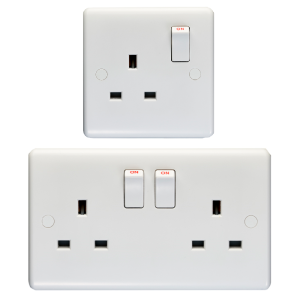 13A Switched Socket Enhanced White Plastic