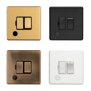 13Amp Switched Fuse Spur with Flex Outlet Flat Concealed